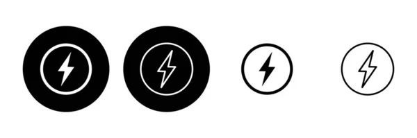 Set Icona Alimentazione Icona Power Switch Energia Elettrica — Vettoriale Stock