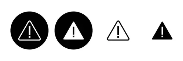 Signe Danger Exclamation Icône Signe Attention Ensemble Signal Alerte Danger — Image vectorielle