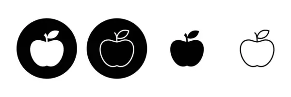 Set Icone Apple Icona Vettoriale Apple Simboli Mela Vostro Web — Vettoriale Stock