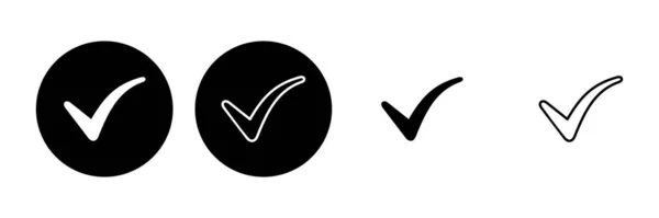 Comprueba Set Marcas Comprobar Icono Marca Marca Garrapata Vector Símbolo — Vector de stock