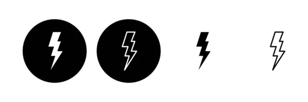 Набір Піктограм Блискавки Вектор Електричної Іконки Значок Живлення Енергетичний Знак — стоковий вектор