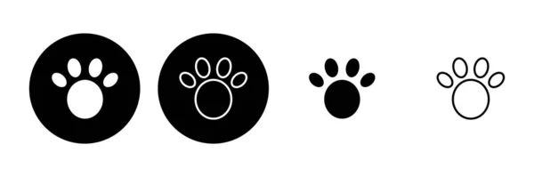 Σύνολο Εικονιδίων Paw Διάνυσμα Εικονίδιο Πόδι Πόδι Σκύλου Γάτας — Διανυσματικό Αρχείο