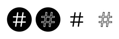 Etiket simgesi seti. hashtag sembolü