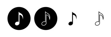Müzik ikonu seti. nota simgesi vektörü