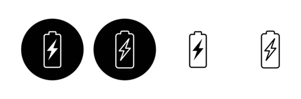 Battery Icon Set Battery Charge Level Battery Charging Icon — Stock Vector