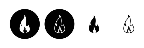 Juego Iconos Fuego Icono Vector Fuego — Archivo Imágenes Vectoriales