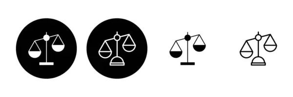 Waagen Symbol Gesetzt Gewichtswaage Symbol Rechtsmaßstabsikone Gerechtigkeit — Stockvektor