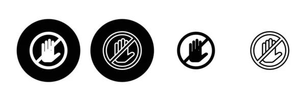 Stop Icon Set Stop Road Sign Hand Stop Icon Vector — Stock Vector
