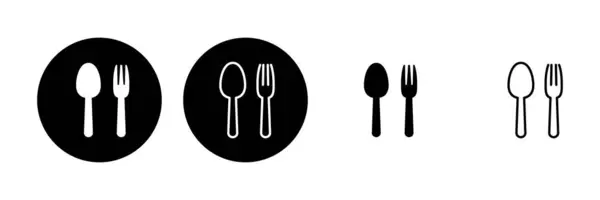 ดไอคอนช อนและส เวกเตอร ไอคอนช ฟอร และม ไอคอนร านอาหาร — ภาพเวกเตอร์สต็อก