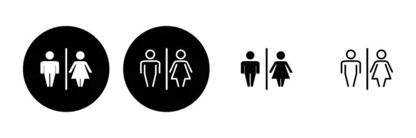 Ensemble Icônes Toilettes Toilettes Icône Vecteur Enseigne Salle Bains Toilette — Image vectorielle