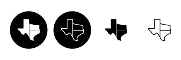 Texas Ikon Set Text Tecken Symbol — Stock vektor
