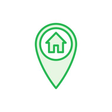 Adres simgesi ayarlandı. ev konumu simge vektörü