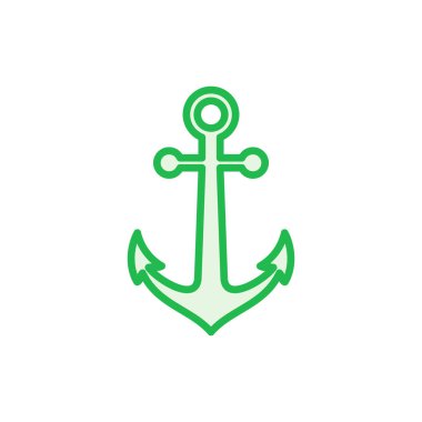 Çapa simgesi ayarlandı. Çapa sembolü logosu. Çapa deniz simgesi.