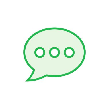 Sohbet simgesi ayarlandı. Konuşma balonu ikonu. Yorum simgesi vektörü. Mesaj var. Bizimle irtibata geç