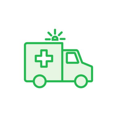 Ambulans simgesi hazır. Ambulans kamyonu ikon vektörü. Ambulans arabası