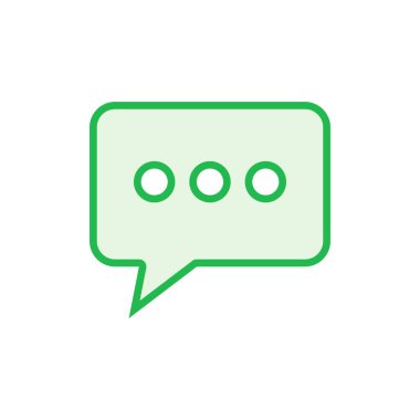 Sohbet simgesi ayarlandı. Konuşma balonu ikonu. Yorum simgesi vektörü. Mesaj var. Bizimle irtibata geç