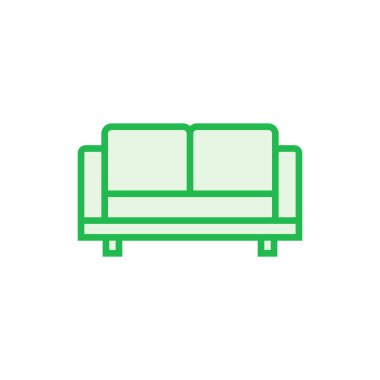 Koltuk simgesi ayarlandı. kanepe ikonu çizimi