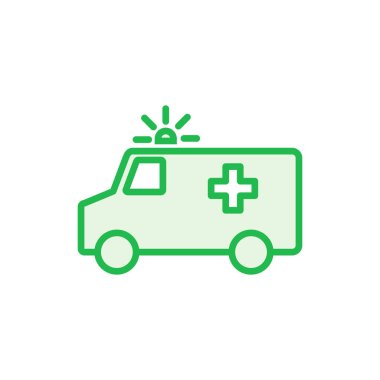 Ambulans simgesi hazır. Ambulans kamyonu ikon vektörü. Ambulans arabası