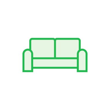 Koltuk simgesi ayarlandı. kanepe ikonu çizimi