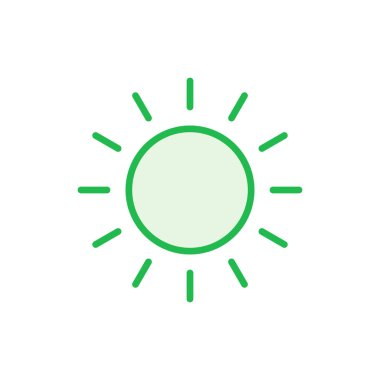 Güneş ikonu ayarlandı. Parlaklık Simgesi vektörü