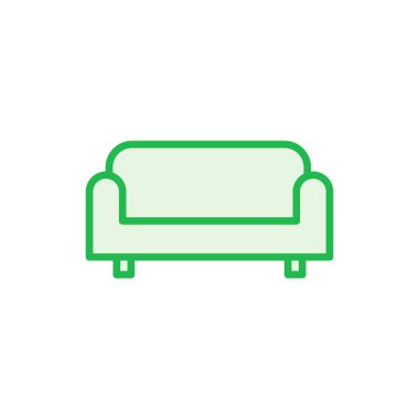 Koltuk simgesi ayarlandı. kanepe ikonu çizimi