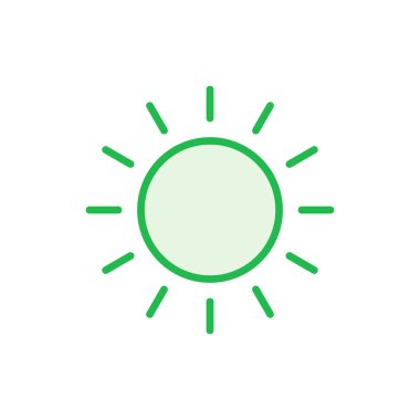 Güneş ikonu ayarlandı. Parlaklık Simgesi vektörü