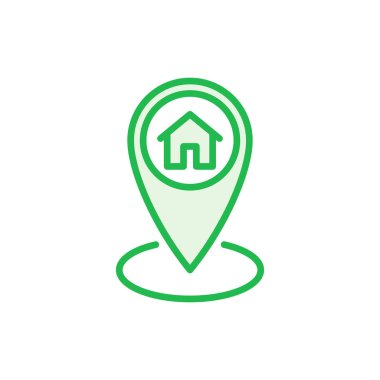 Adres simgesi ayarlandı. ev konumu simge vektörü