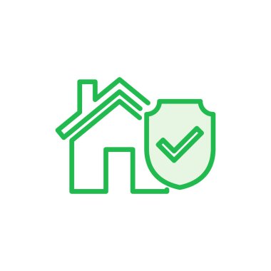 Ev sigortası ikonu. ev koruma simgesi.