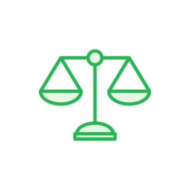 Ölçek simgesi seti. Ağırlık ölçeği simgesi. Kanun ölçekli ikon. Adalet