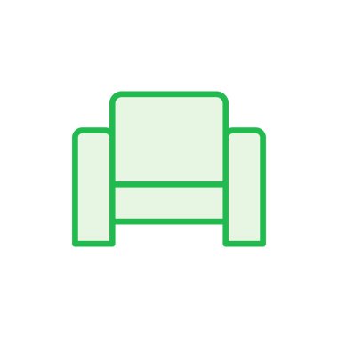 Koltuk simgesi ayarlandı. kanepe ikonu çizimi