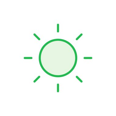 Güneş ikonu ayarlandı. Parlaklık Simgesi vektörü