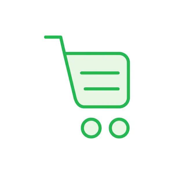Alışveriş Ikonu Seti Alışveriş Arabası Ikonu Trolley Simge Vektörü — Stok Vektör