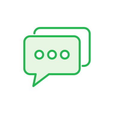 Sohbet simgesi ayarlandı. Konuşma balonu ikonu. Yorum simgesi vektörü. Mesaj var. Bizimle irtibata geç