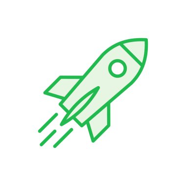 Roket ikonu hazır. Başlangıç simgesi vektörü. 