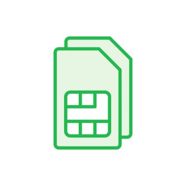 Sim kart simgesi seti. çift sim kart simgesi vektörü