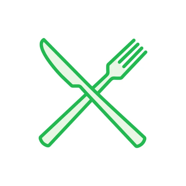 Cuchara Tenedor Icono Conjunto Cuchara Tenedor Cuchillo Vector Icono Icono — Vector de stock