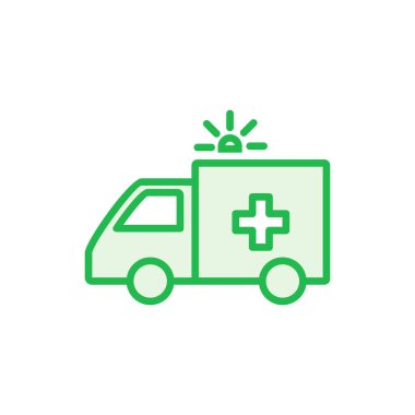 Ambulans simgesi hazır. Ambulans kamyonu ikon vektörü. Ambulans arabası