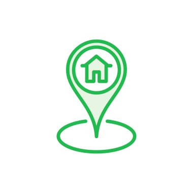 Adres simgesi ayarlandı. ev konumu simge vektörü