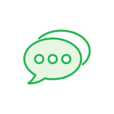 Sohbet simgesi ayarlandı. Konuşma balonu ikonu. Yorum simgesi vektörü. Mesaj var. Bizimle irtibata geç