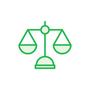 Ölçek simgesi seti. Ağırlık ölçeği simgesi. Kanun ölçekli ikon. Adalet