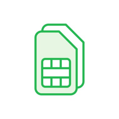 Sim kart simgesi seti. çift sim kart simgesi vektörü