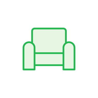 Koltuk simgesi ayarlandı. kanepe ikonu çizimi