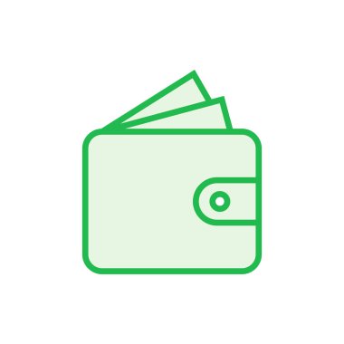 Cüzdan simgesi ayarlandı. cüzdan vektör simgesi