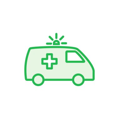 Ambulans simgesi hazır. Ambulans kamyonu ikon vektörü. Ambulans arabası