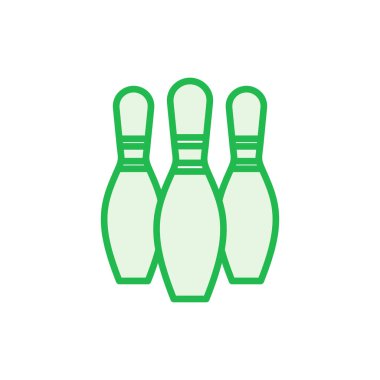 Bowling ikonu seti. Bowling topu ve iğne simgesi. Bowling lobutları