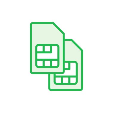 Sim kart simgesi seti. çift sim kart simgesi vektörü