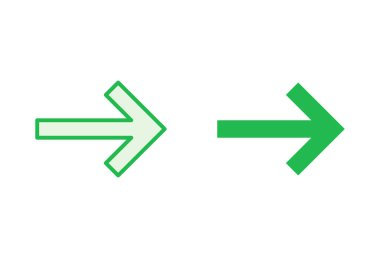 Ok simgesi ayarlandı. Ok sembolü. Web tasarımınız için ok işareti.