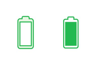 Batarya simgesi ayarlandı. Şarj seviyesi. pil yükleme simgesi