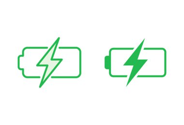 Batarya simgesi ayarlandı. Şarj seviyesi. pil yükleme simgesi