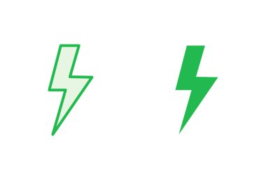 Şimşek simgesi ayarlandı. Elektrik ikon vektörü. Güç simgesi. enerji işareti